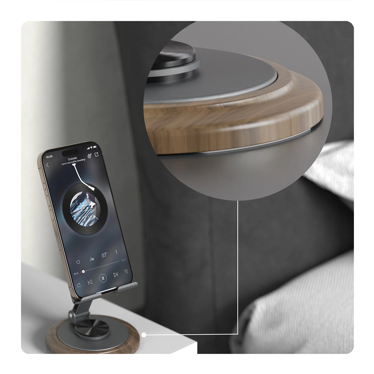 Podstawka do telefonu Dudao F17M 360° metalowa - szara – zdjęcie 10