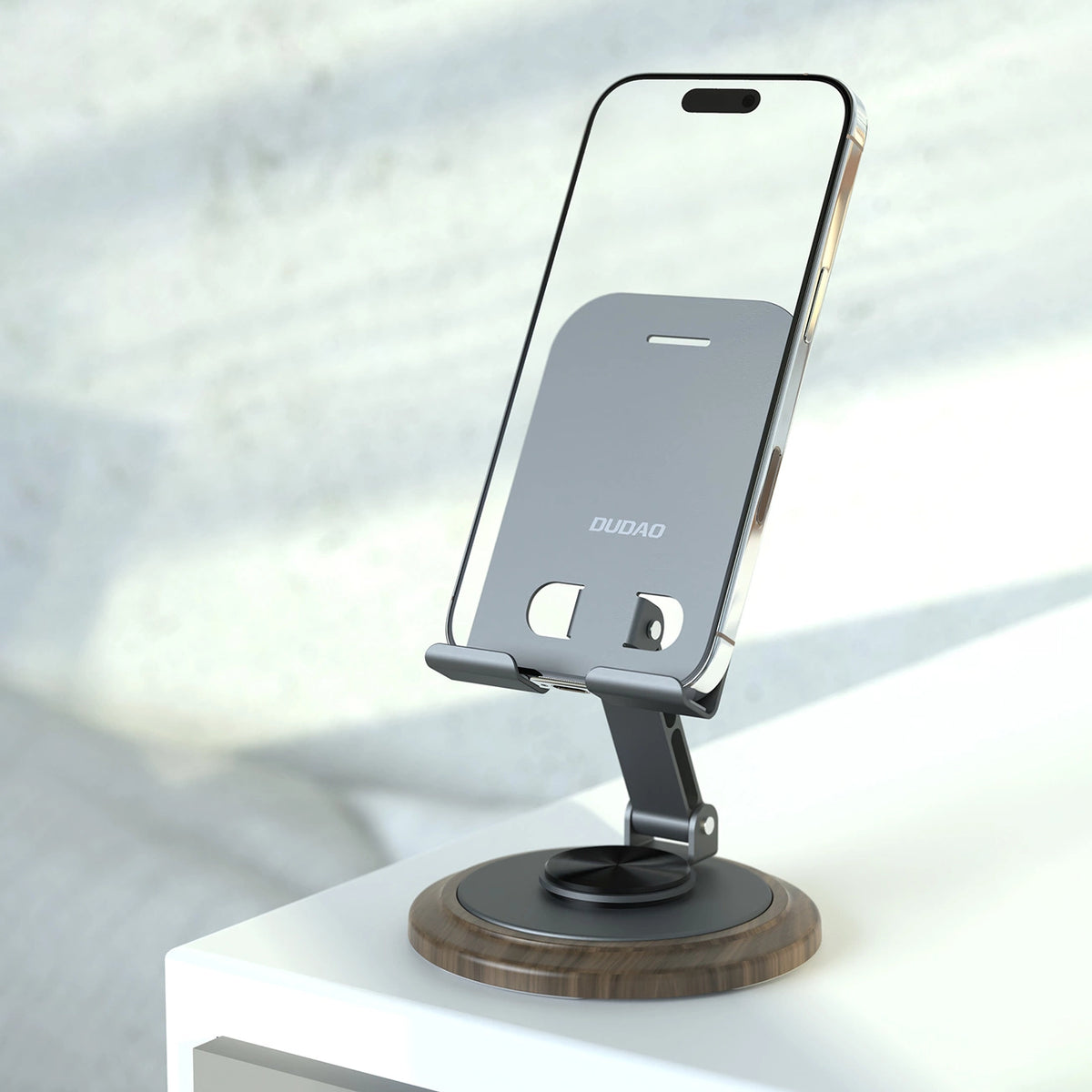 Podstawka do telefonu Dudao F17M 360° metalowa - szara – zdjęcie 4