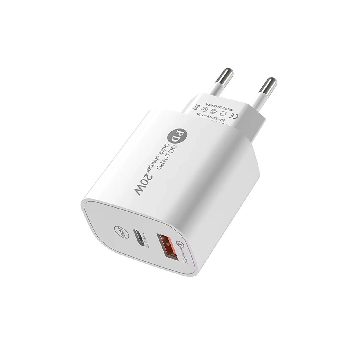 Ładowarka sieciowa A6MaxL 20W USB-A USB-C z kablem USB-C - biała – zdjęcie 2