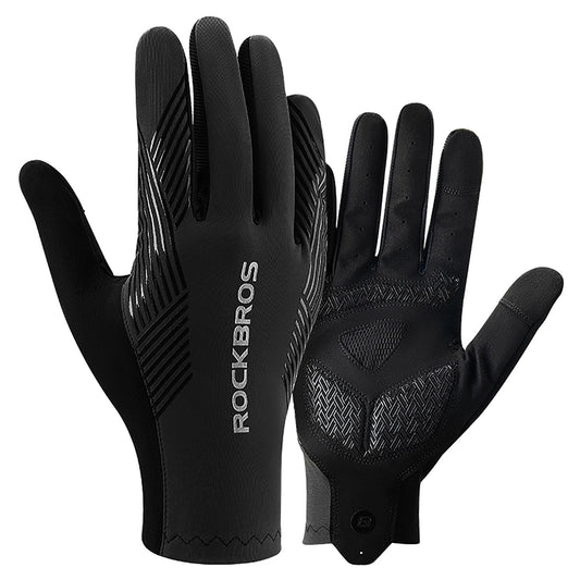 Rękawiczki rowerowe Rockbros wiosna/lato/jesień, pełne, rozmiar: XL- czarne