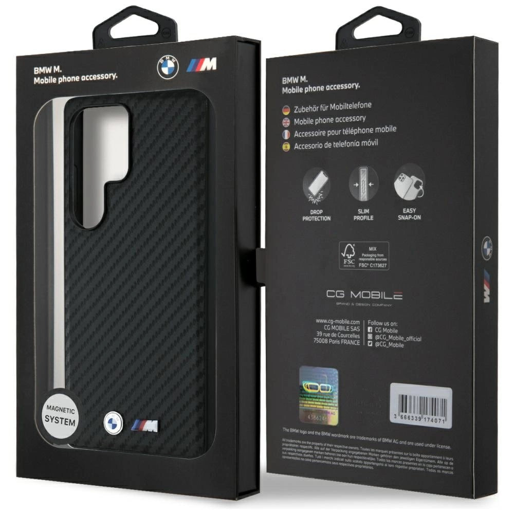 Etui BMW Leather Carbon MagSafe na Samsung Galaxy S25 Ultra - czarne – zdjęcie 8