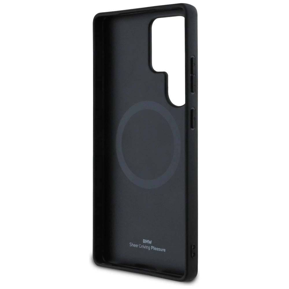 Etui BMW Leather Half Textured MagSafe na Samsung Galaxy S25 Ultra - czarne – zdjęcie 7