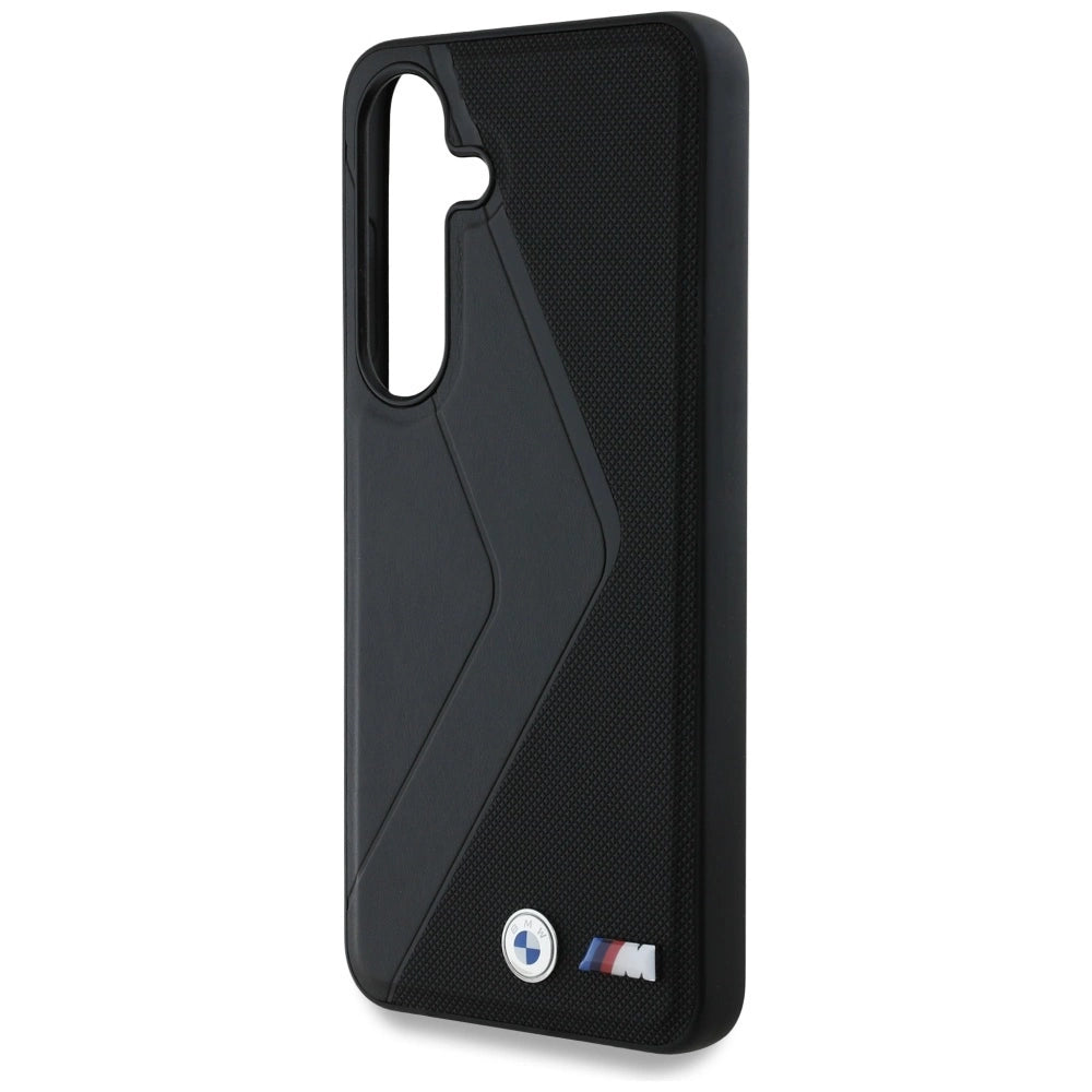 Etui BMW Leather Oversized Stripes MagSafe na Samsung Galaxy S25- czarne – zdjęcie 6