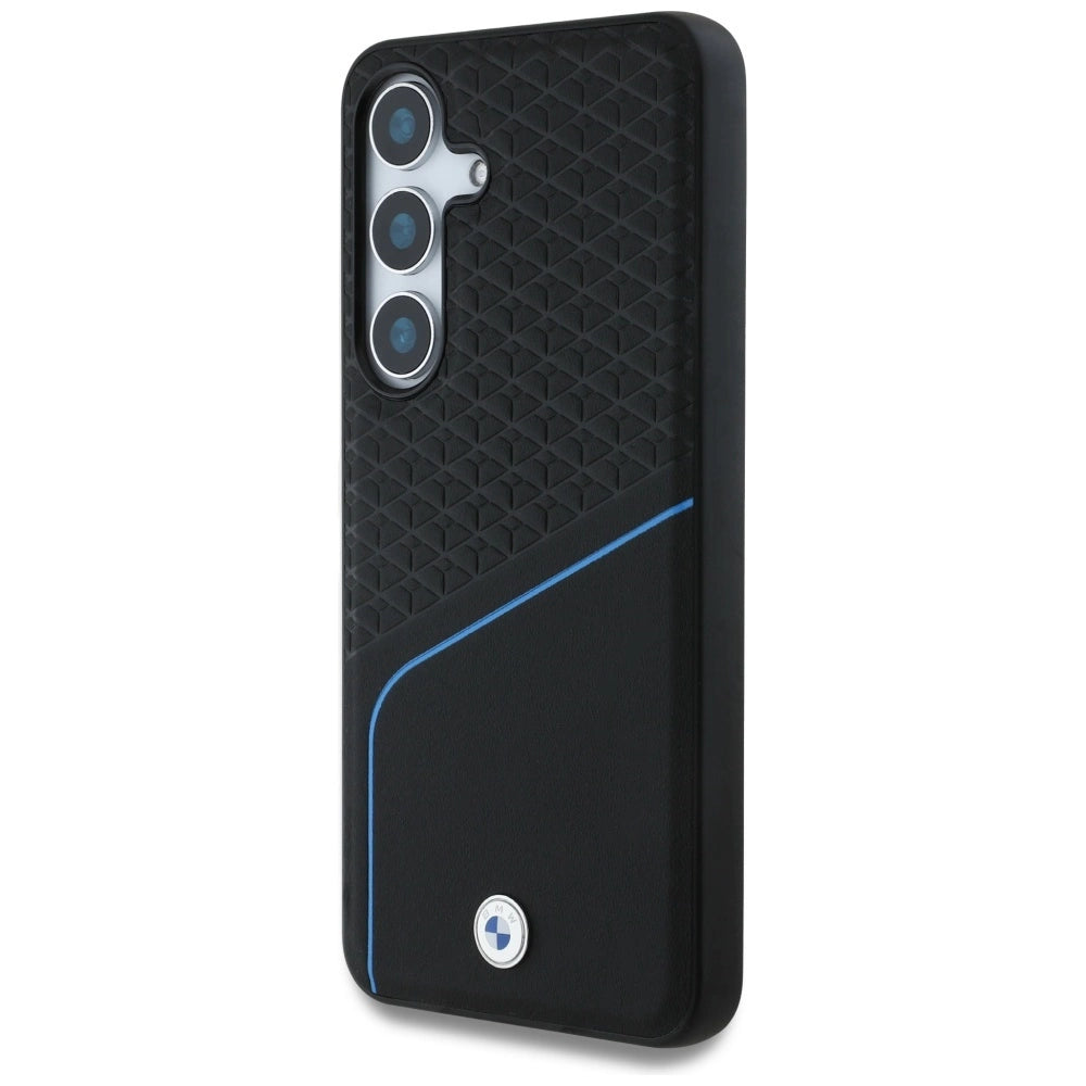 Etui BMW Leather Textured and Smooth MagSafe na Samsung Galaxy S25 - czarne – zdjęcie 2