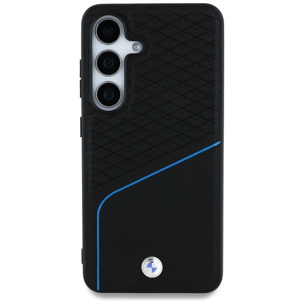 Etui BMW Leather Textured and Smooth MagSafe na Samsung Galaxy S25 - czarne – zdjęcie 3