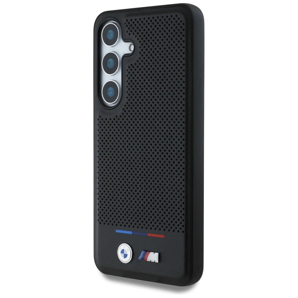 Etui BMW Leather Tricolor Stripe MagSafe na Samsung Galaxy S25 - czarne – zdjęcie 2