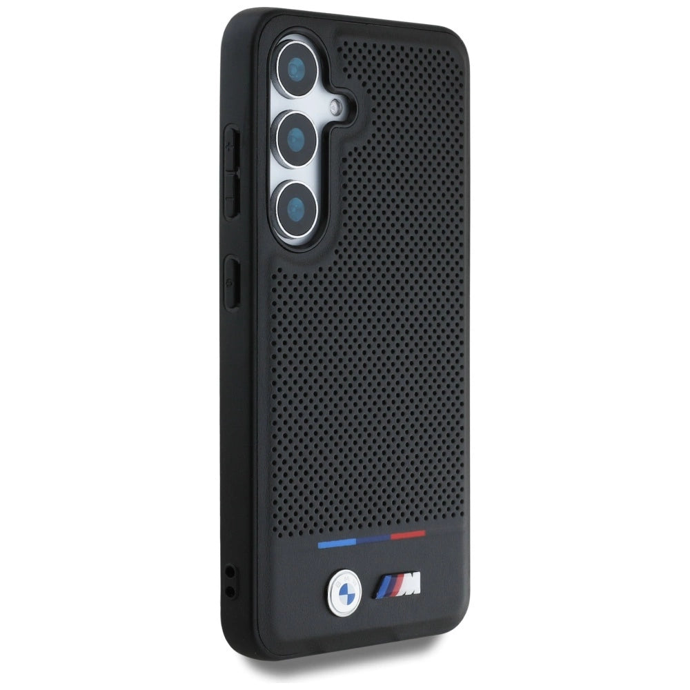 Etui BMW Leather Tricolor Stripe MagSafe na Samsung Galaxy S25 - czarne – zdjęcie 4