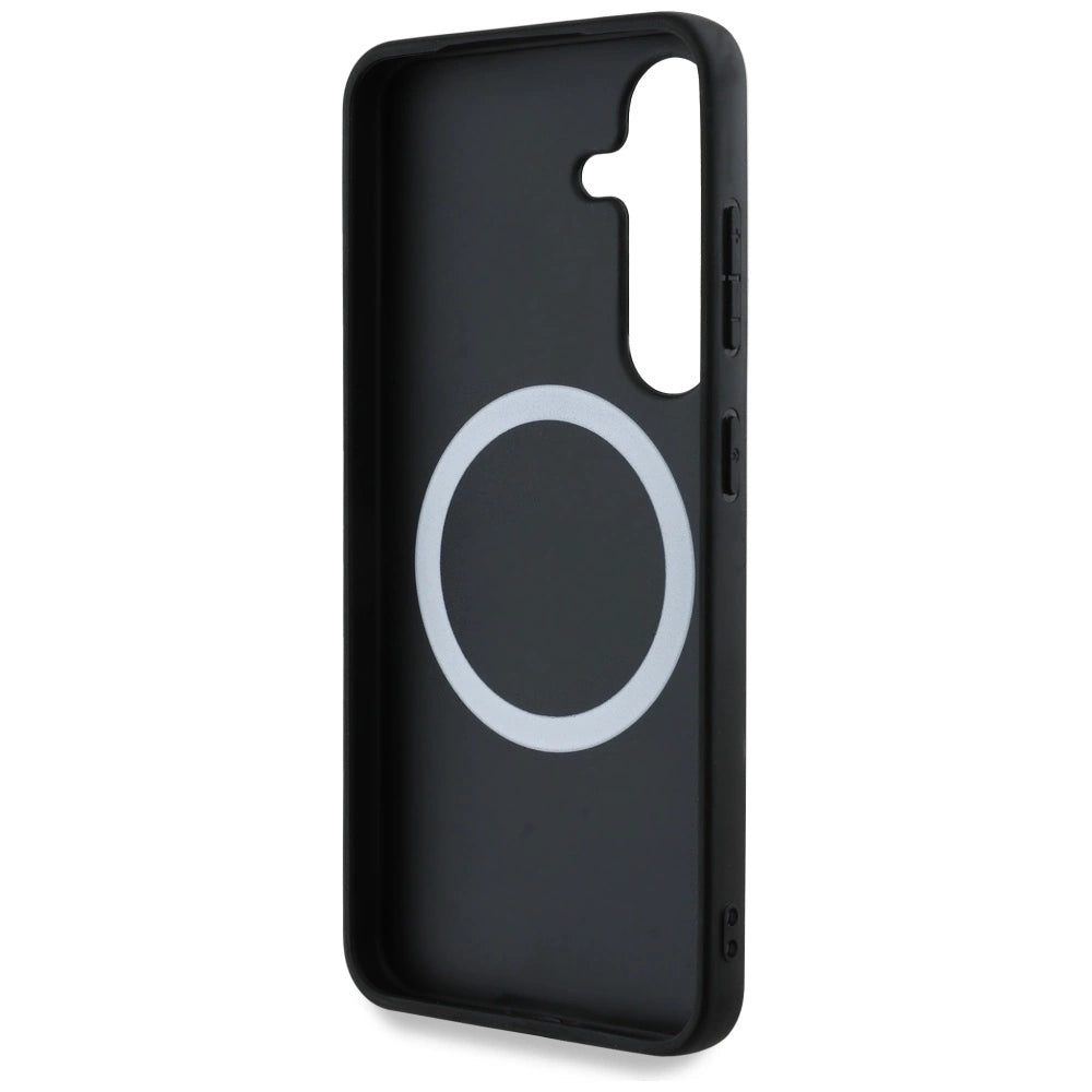 Etui BMW Leather Tricolor Stripe MagSafe na Samsung Galaxy S25 - czarne – zdjęcie 7