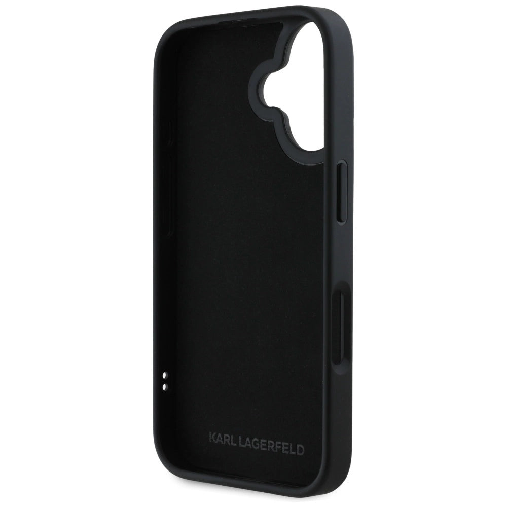 Etui Karl Lagerfeld HC 3D Rubber Elongated Glitter na iPhone 16 - czarne – zdjęcie 7