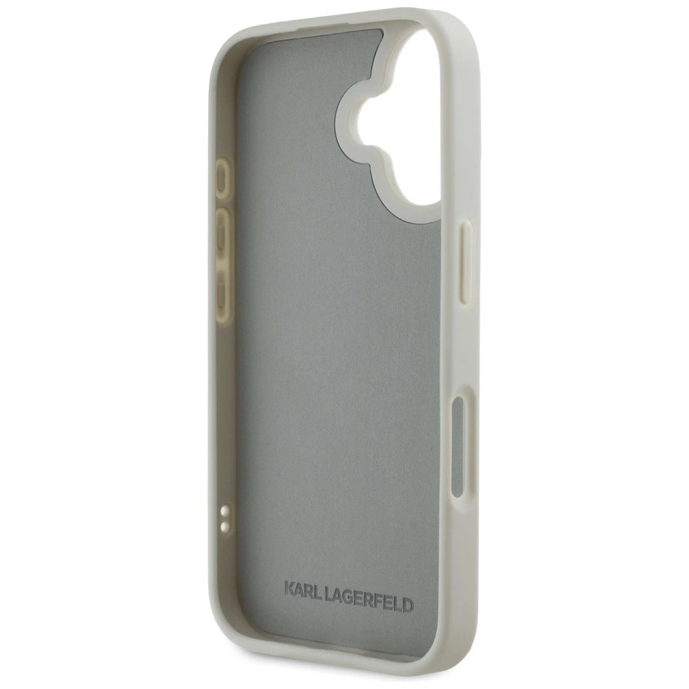 Etui Karl Lagerfeld HC 3D Rubber Double Heads na iPhone 16 - beżowe – zdjęcie 7
