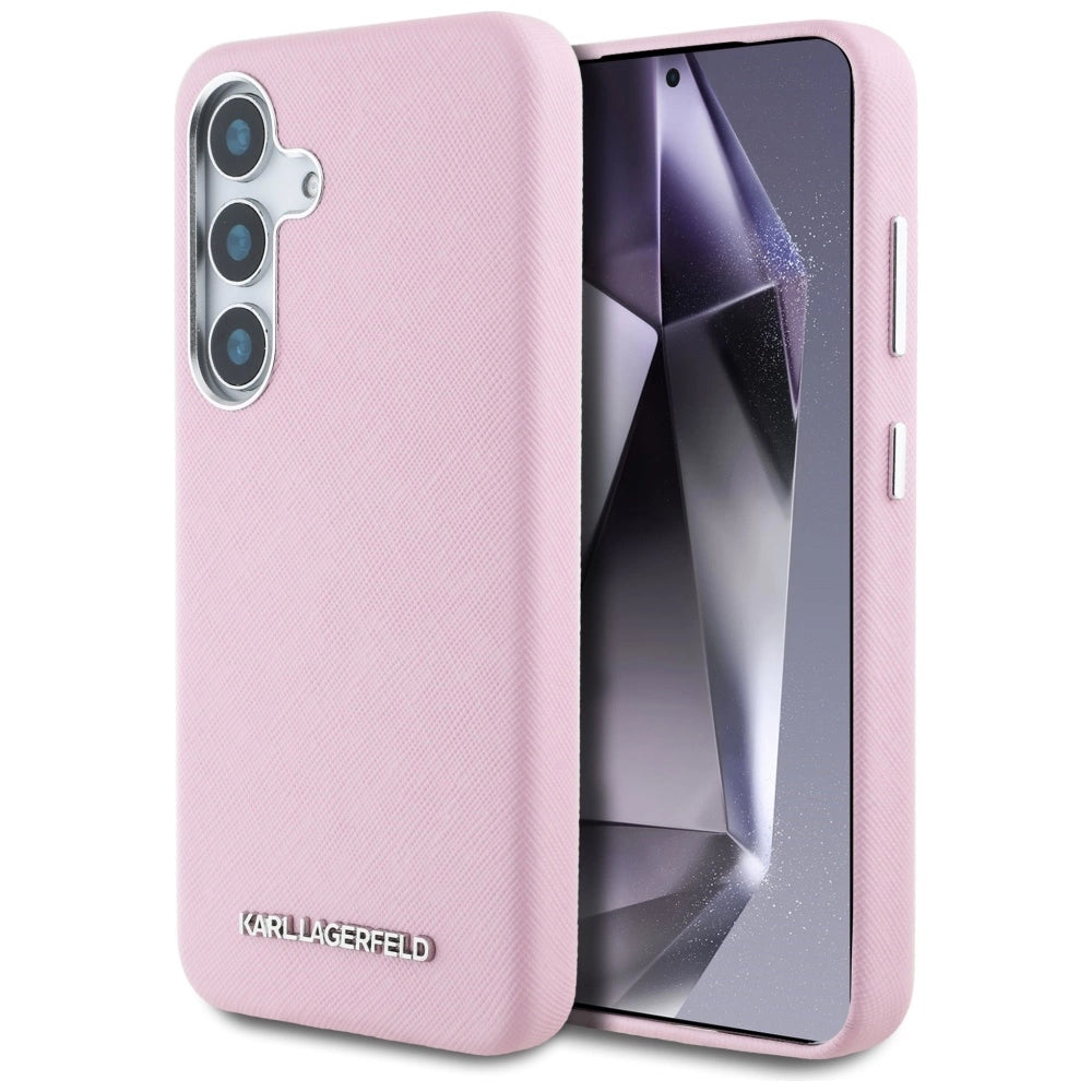 Etui Karl Lagerfeld Saffiano Full Wrapped na Samsung Galaxy S25 - różowe