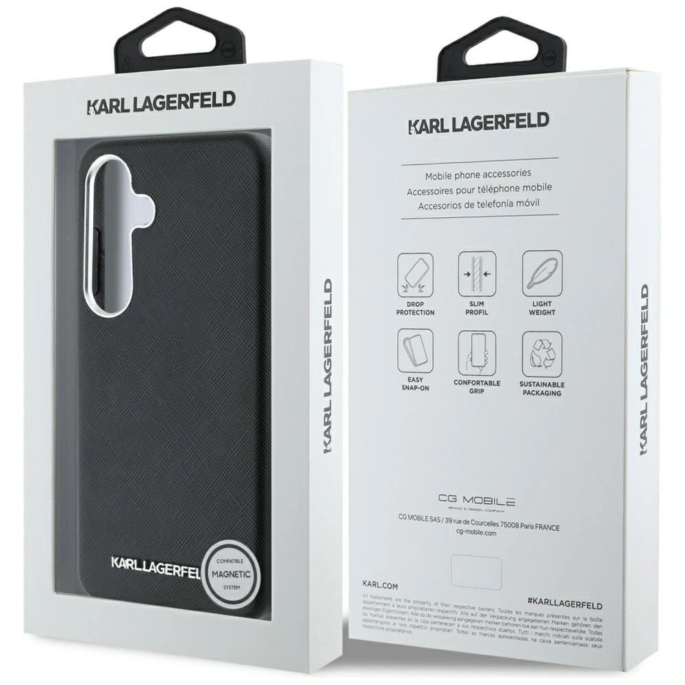 Etui Karl Lagerfeld Saffiano Full Wrapped na Samsung Galaxy S25+ - czarne – zdjęcie 8