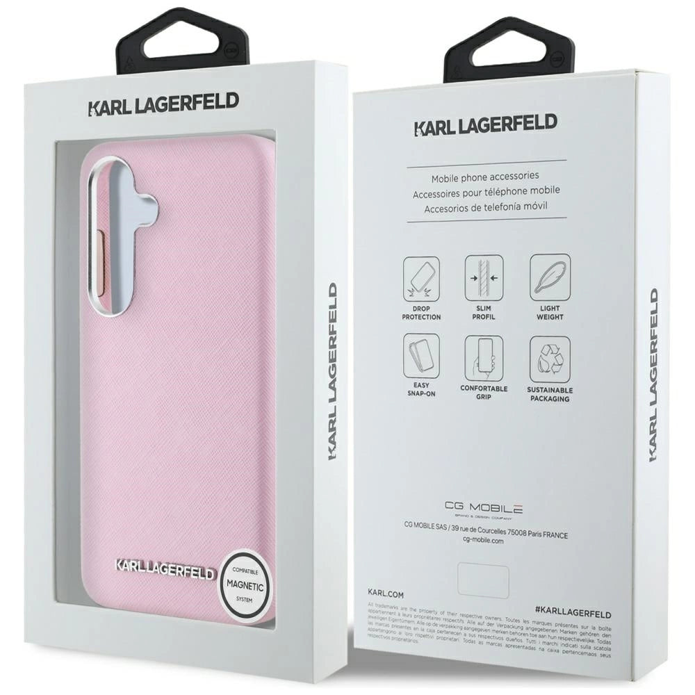 Etui Karl Lagerfeld Saffiano Full Wrapped na Samsung Galaxy S25+ - różowe – zdjęcie 8