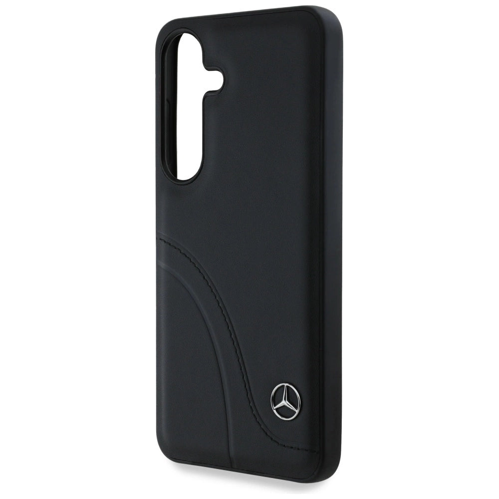 Etui Mercedes Leather Curved Stitches na Samsung Galaxy S25 - czarne – zdjęcie 6
