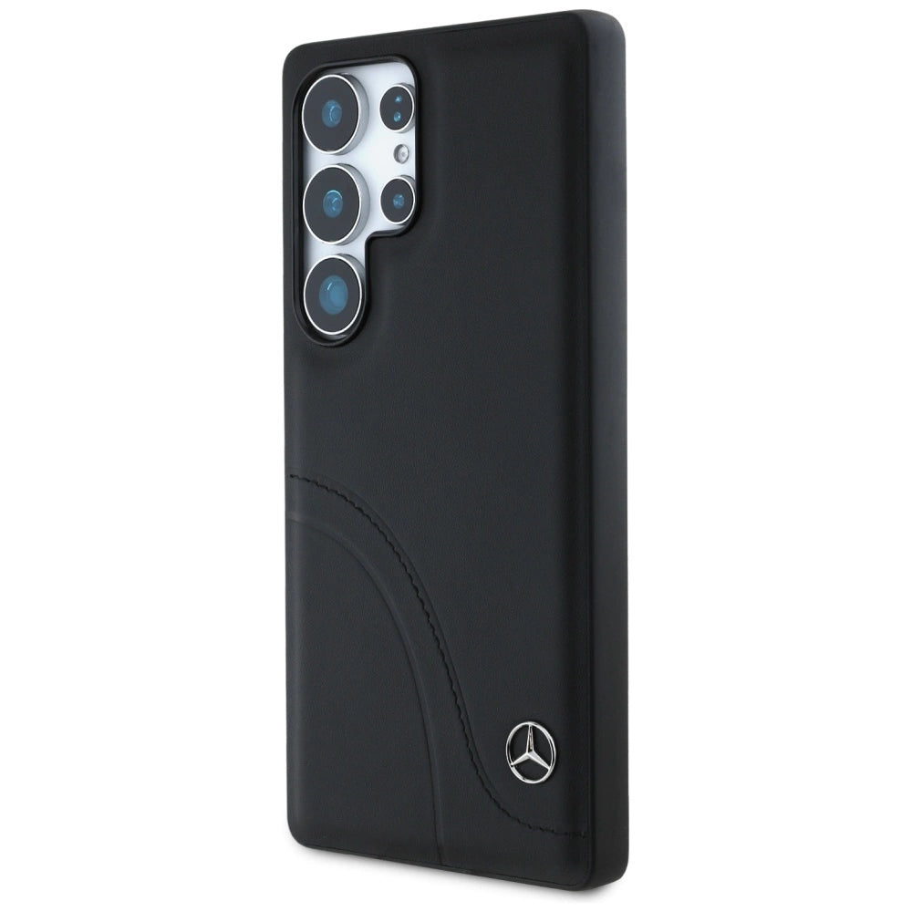 Etui Mercedes Leather Curved Stitches na Samsung Galaxy S25 Ultra - czarne – zdjęcie 2