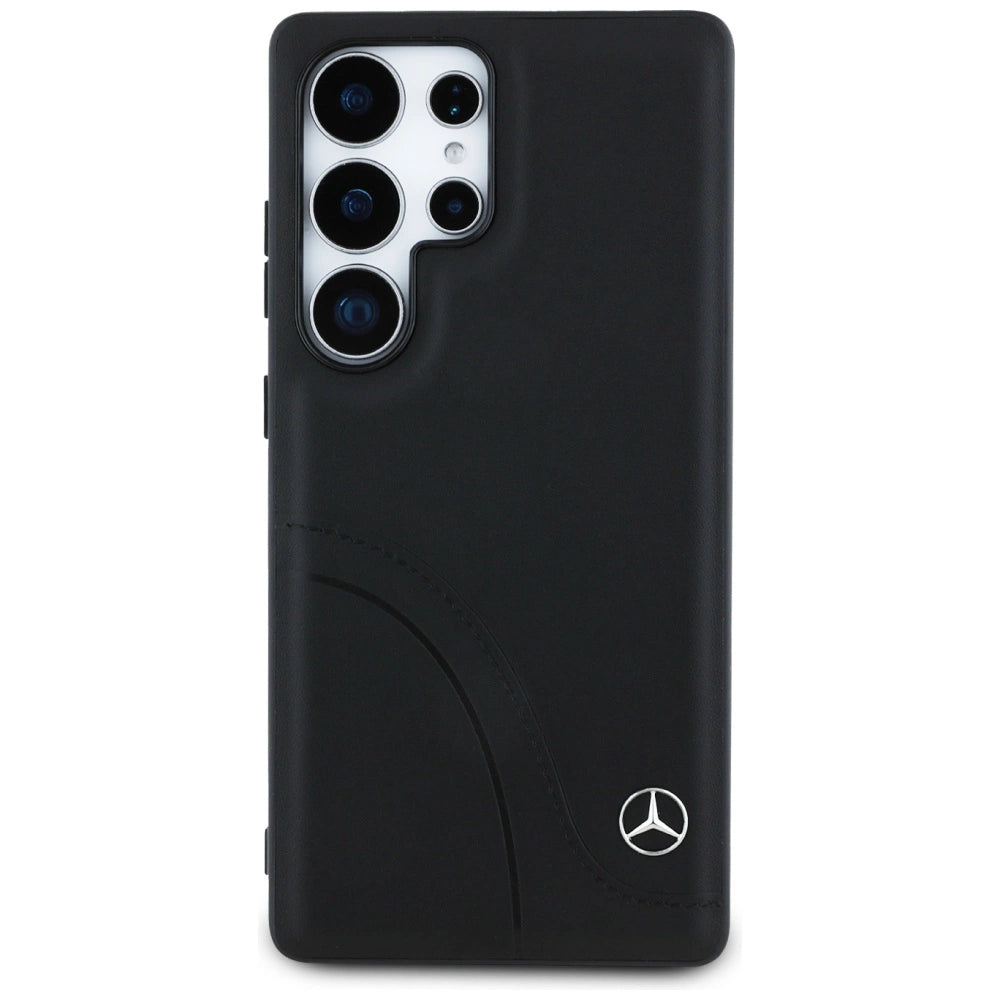 Etui Mercedes Leather Curved Stitches na Samsung Galaxy S25 Ultra - czarne – zdjęcie 3
