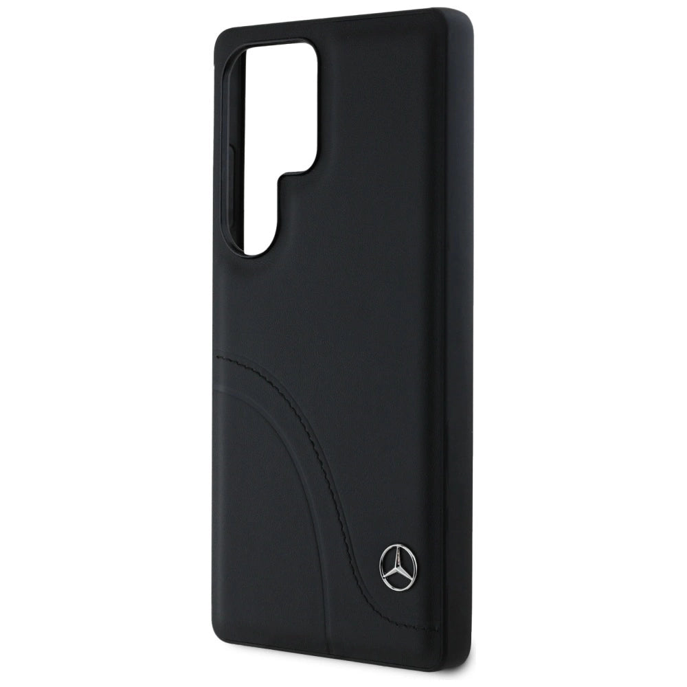 Etui Mercedes Leather Curved Stitches na Samsung Galaxy S25 Ultra - czarne – zdjęcie 6
