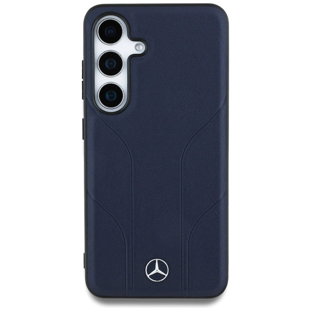 Etui Mercedes Leather Debossed Lines na Samsung Galaxy S25 - niebieskie – zdjęcie 3