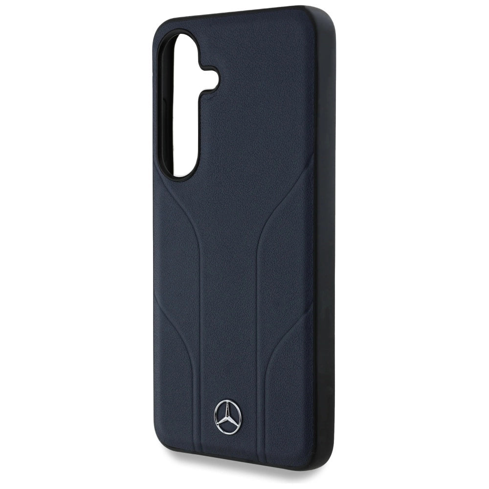 Etui Mercedes Leather Debossed Lines na Samsung Galaxy S25 - niebieskie – zdjęcie 6