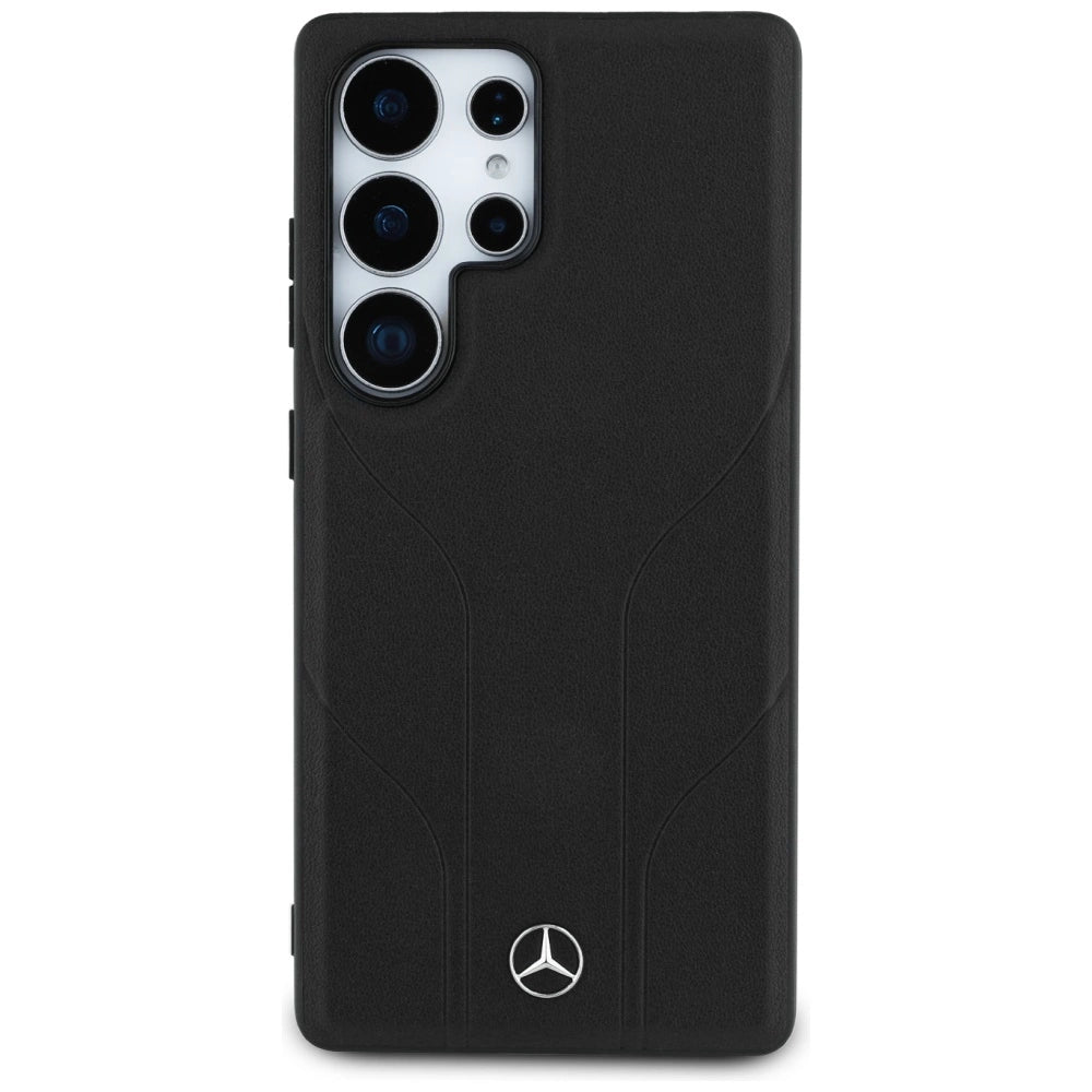 Etui Mercedes Leather Debossed Lines na Samsung Galaxy S25 Ultra - czarne – zdjęcie 3