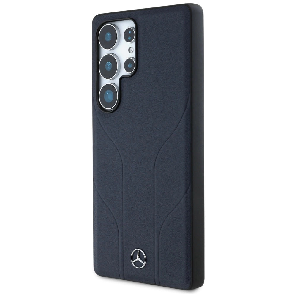 Etui Mercedes Leather Debossed na Samsung Galaxy S25 Ultra - niebieskie – zdjęcie 2