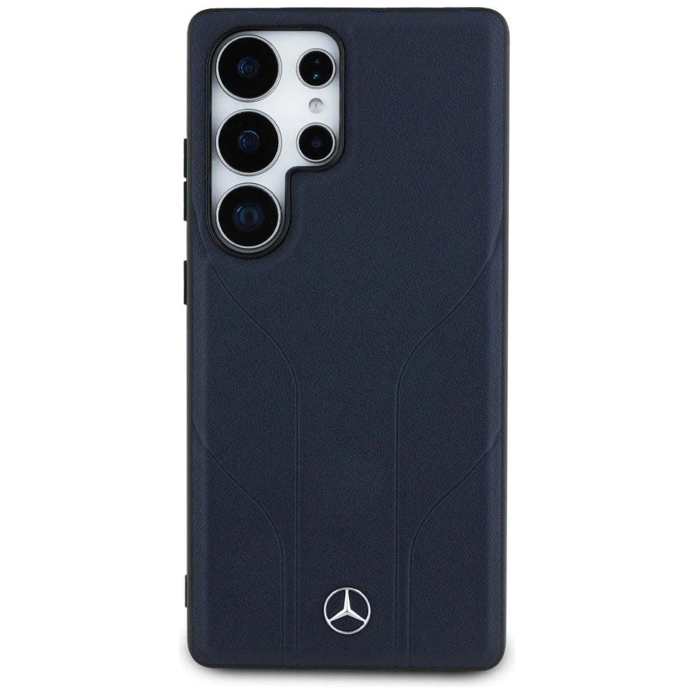 Etui Mercedes Leather Debossed na Samsung Galaxy S25 Ultra - niebieskie – zdjęcie 3