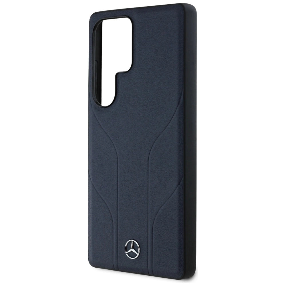Etui Mercedes Leather Debossed na Samsung Galaxy S25 Ultra - niebieskie – zdjęcie 6