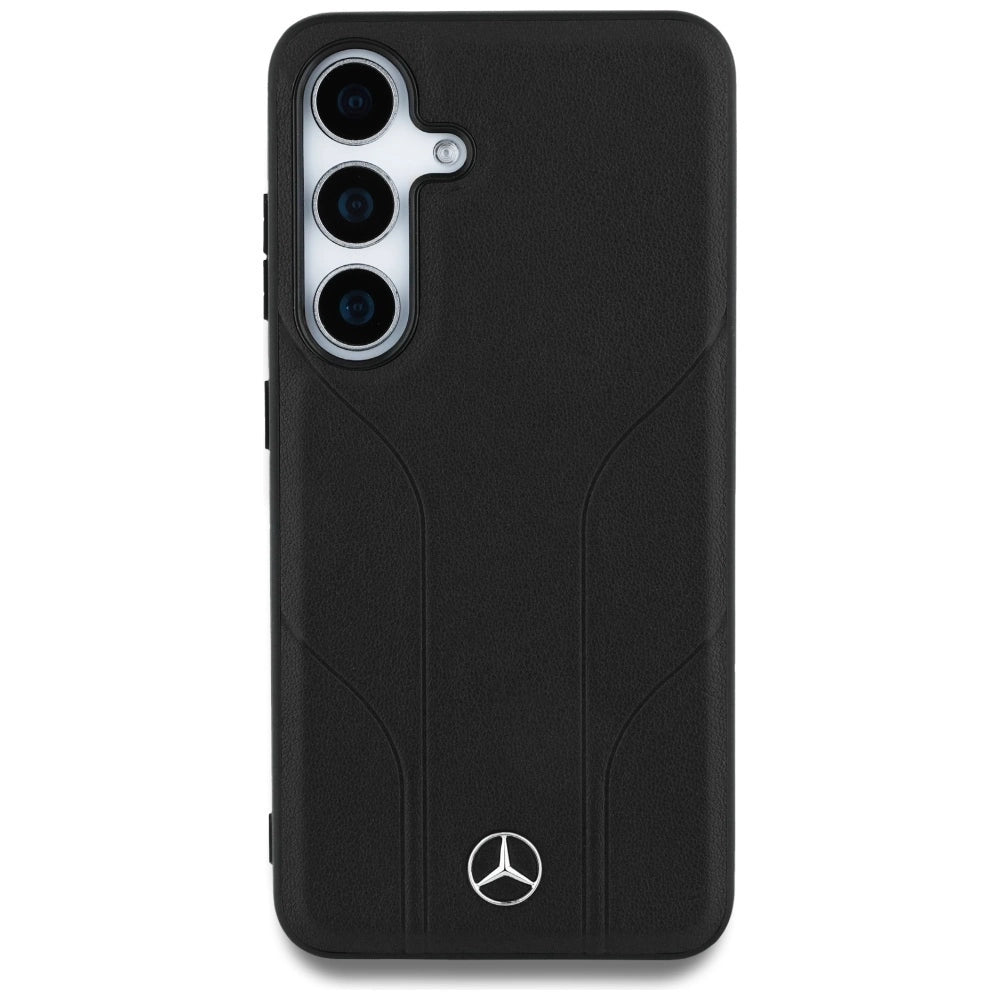 Etui Mercedes Leather Debossed Lines na Samsung Galaxy S25+ - czarne – zdjęcie 3