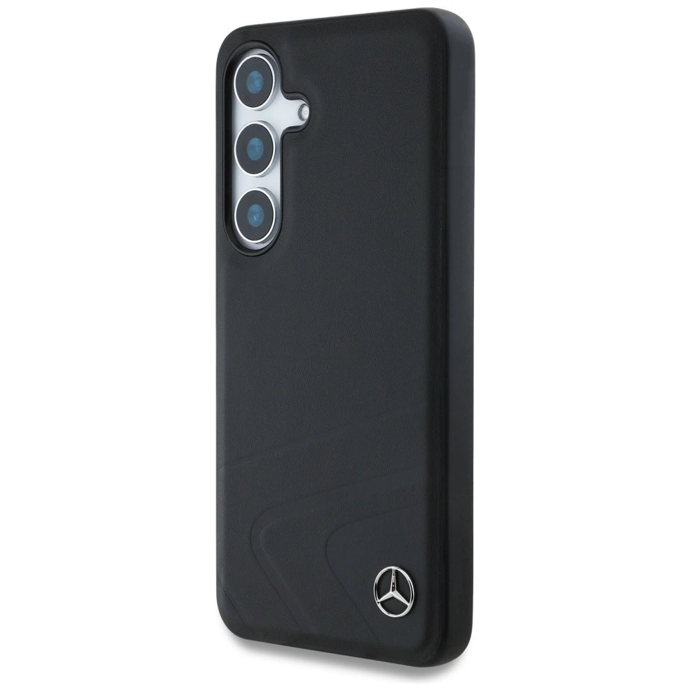 Etui Mercedes Leather Horizontal Debossed na Samsung Galaxy S25 - czarne – zdjęcie 2