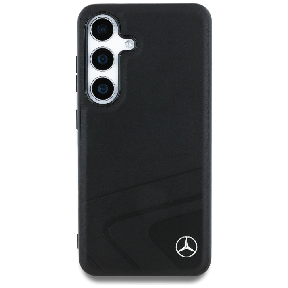 Etui Mercedes Leather Horizontal Debossed na Samsung Galaxy S25 - czarne – zdjęcie 3