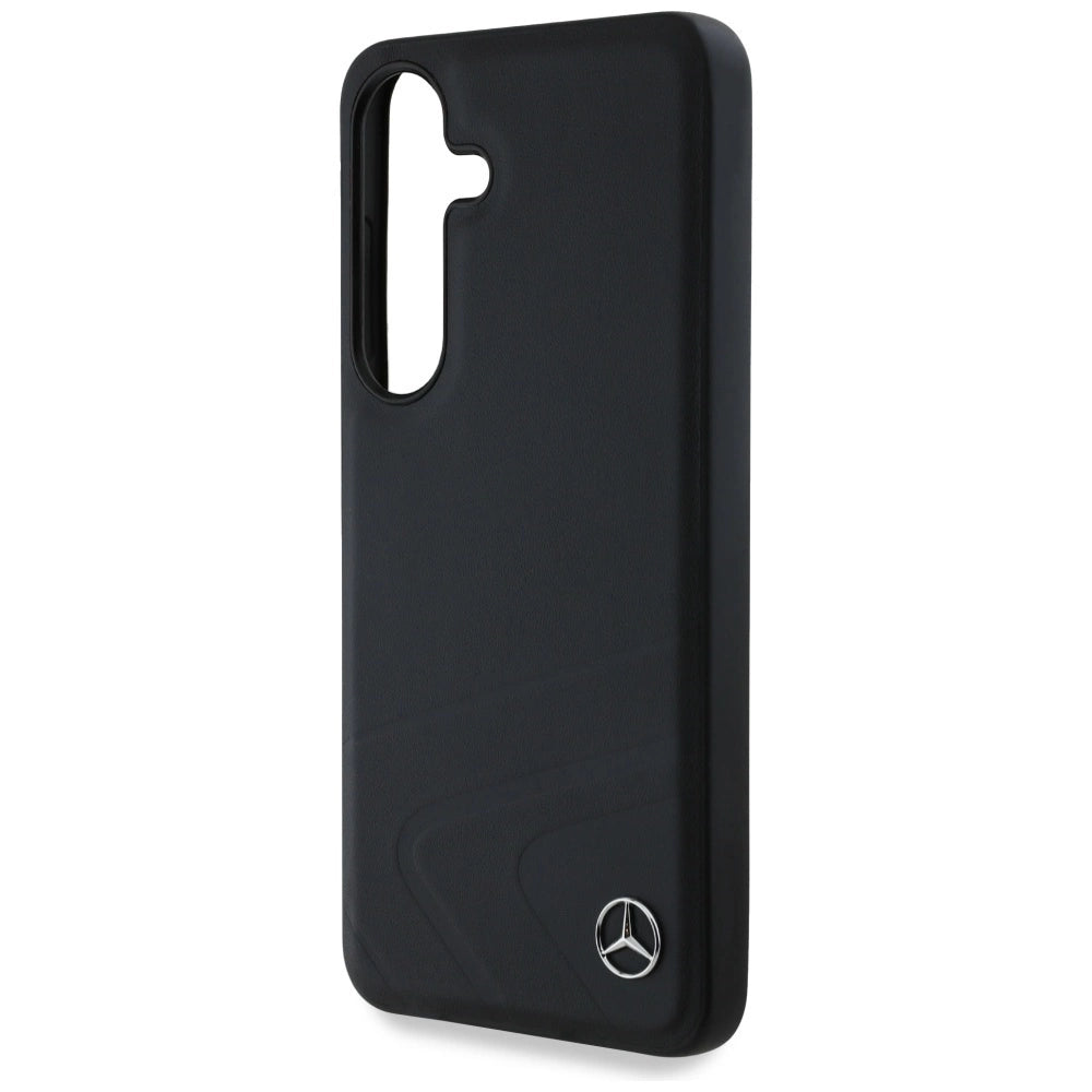 Etui Mercedes Leather Horizontal Debossed na Samsung Galaxy S25 - czarne – zdjęcie 6