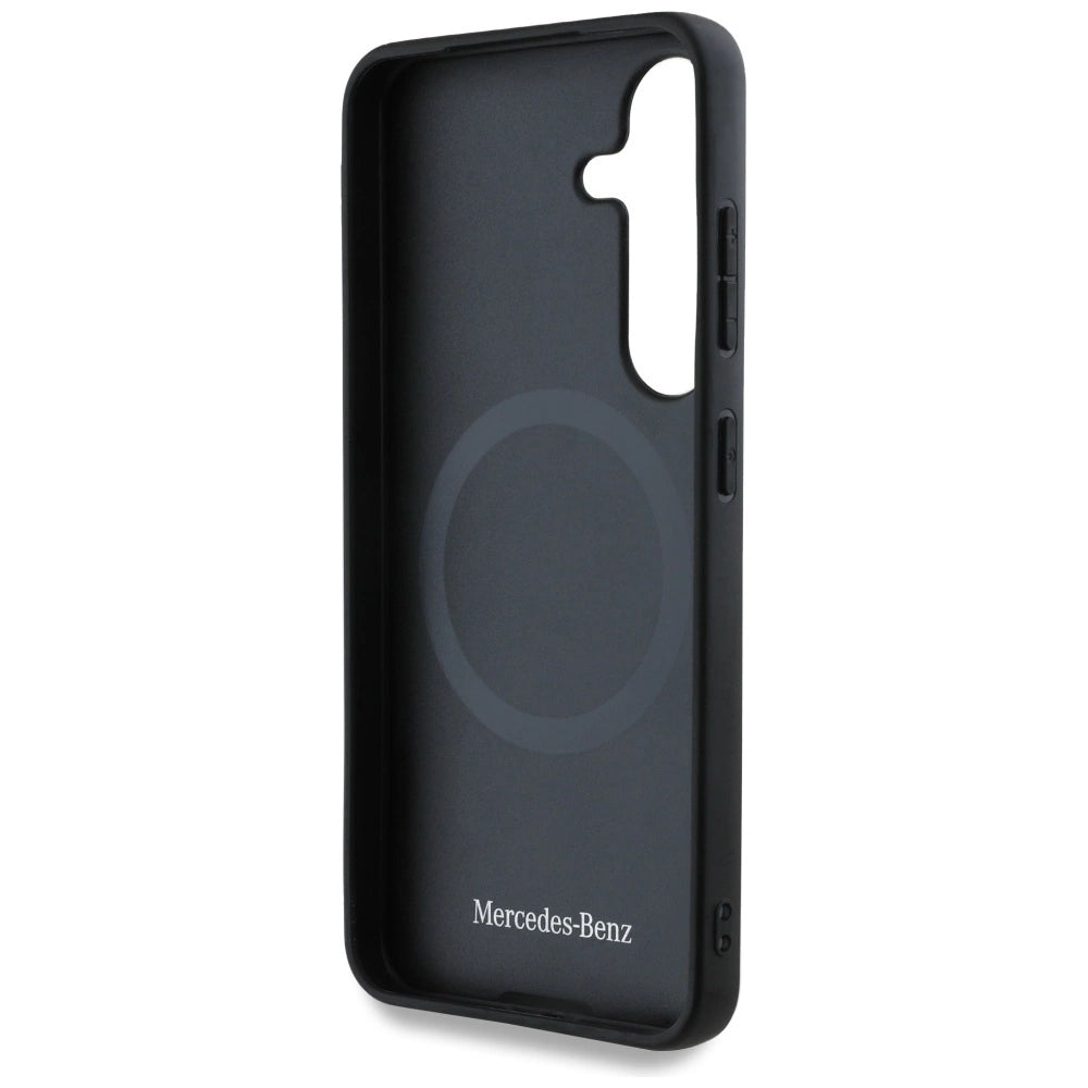 Etui Mercedes Leather Horizontal Debossed na Samsung Galaxy S25 - czarne – zdjęcie 7