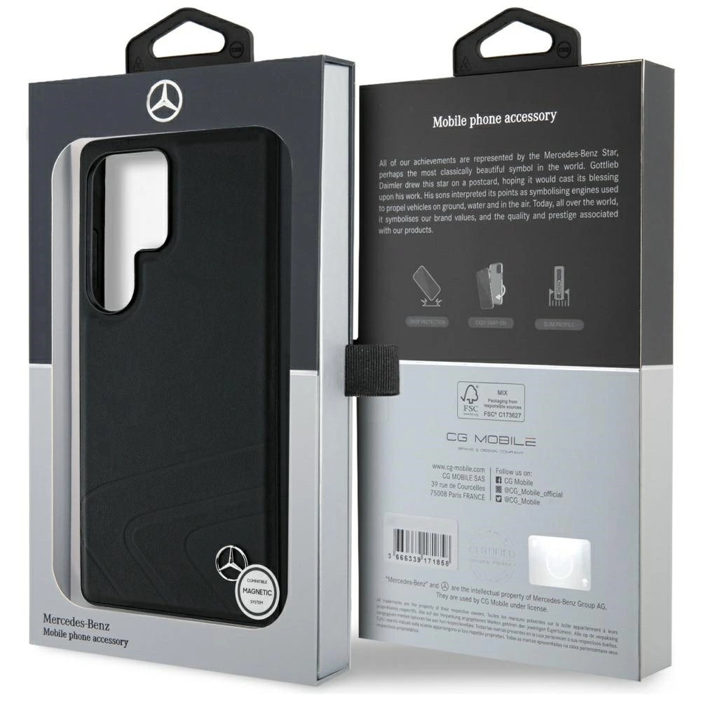 Etui Mercedes Leather Horizontal na Samsung Galaxy S25 Ultra - czarne – zdjęcie 8