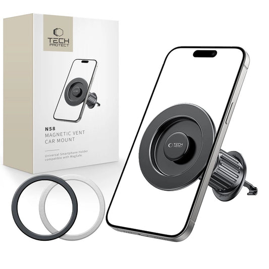 Uchwyt samochodowy Tech-Protect N58 Magnetic do kratki nawiewu - czarny