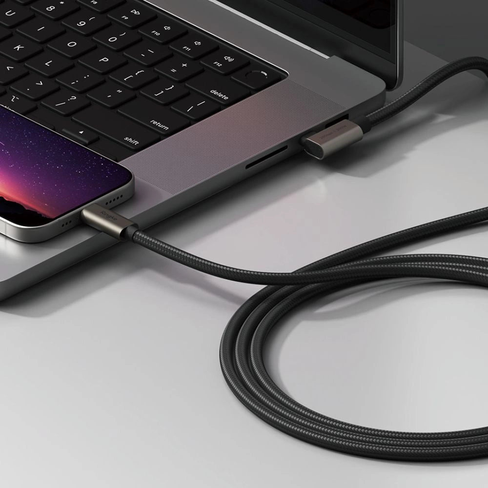 Kabel kątowy Ringke 3.2 gen. 2x2 USB-C, PD 3.1 240W 2m - czarny – zdjęcie 4