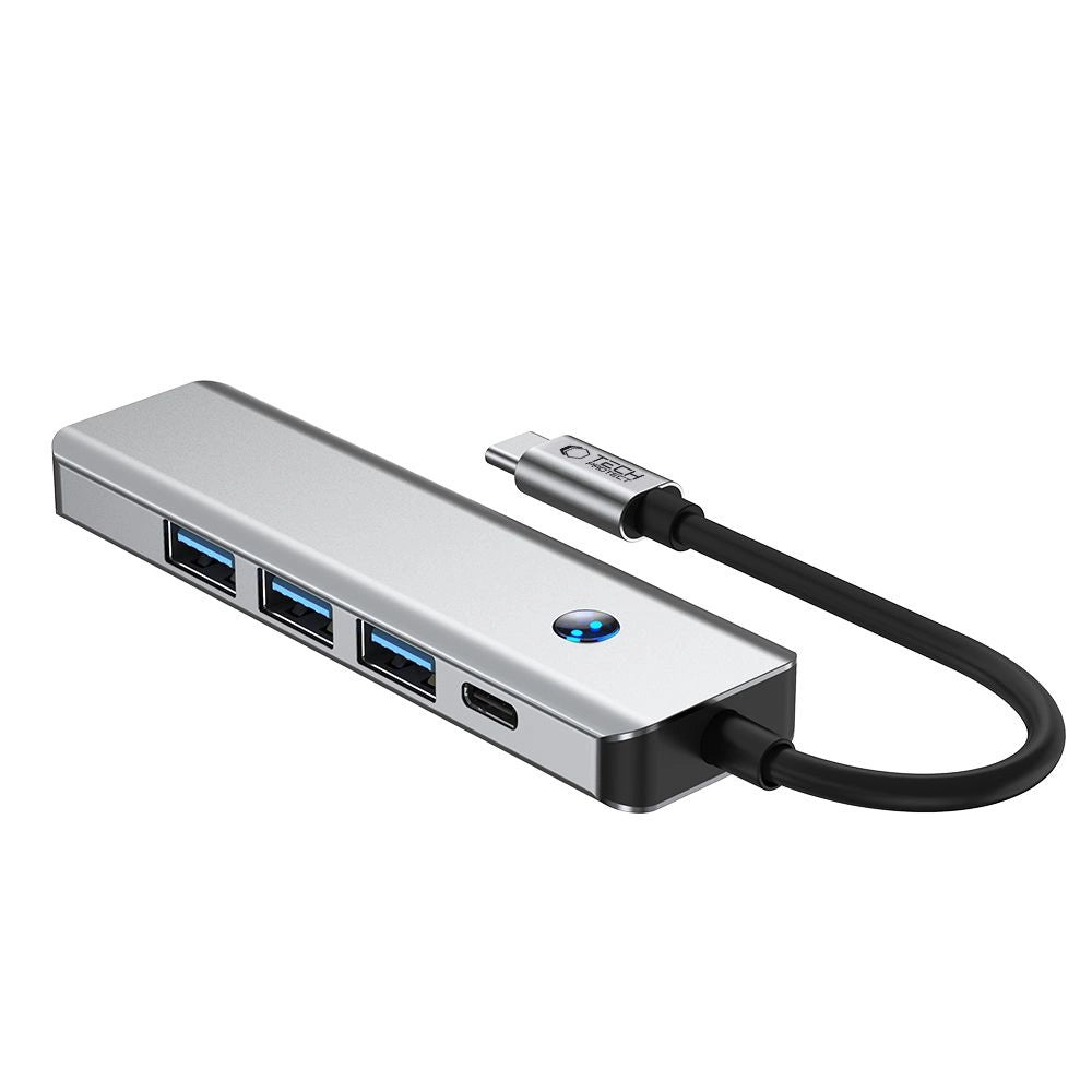 Adapter Tech-Protect HB01 HUB Adapter 5w1 USB-C + USB3.0 + HDMI 4K - szary – zdjęcie 3