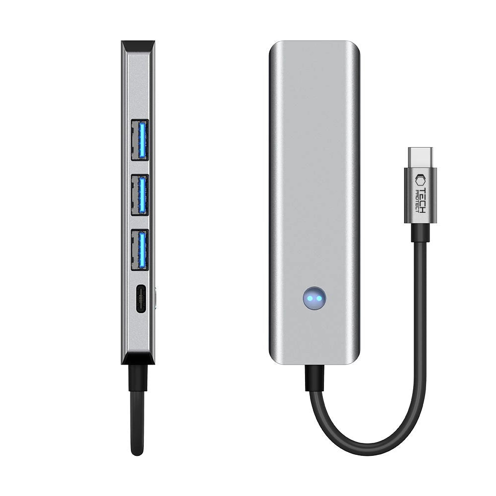 Adapter Tech-Protect HB01 HUB Adapter 5w1 USB-C + USB3.0 + HDMI 4K - szary – zdjęcie 6
