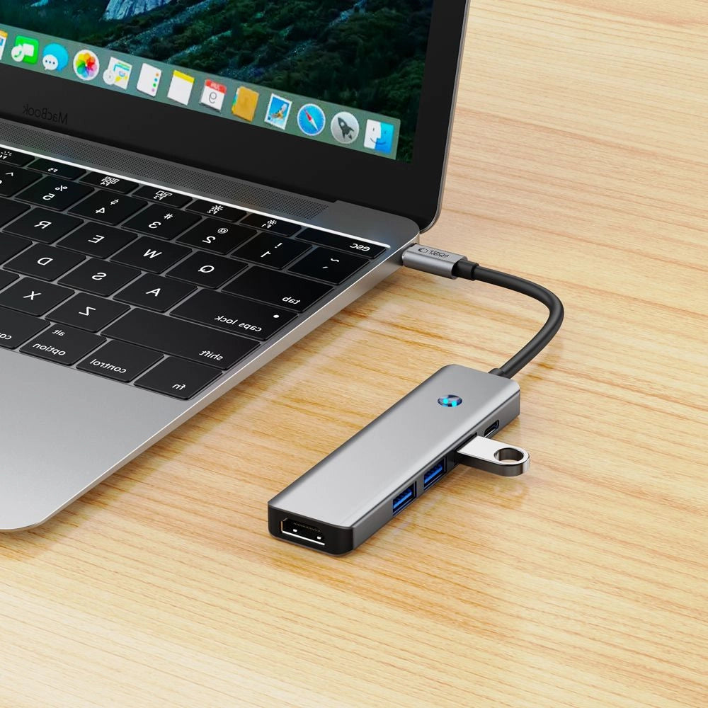 Adapter Tech-Protect HB01 HUB Adapter 5w1 USB-C + USB3.0 + HDMI 4K - szary – zdjęcie 7