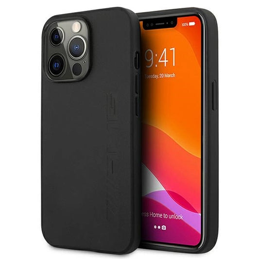 Etui AMG Leather Hot Stamped na iPhone 13 Pro / 13 6,1" - czarne