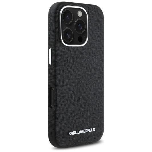 Etui Karl Lagerfeld Saffiano Full Wrapped na iPhone 16 Pro - czarne