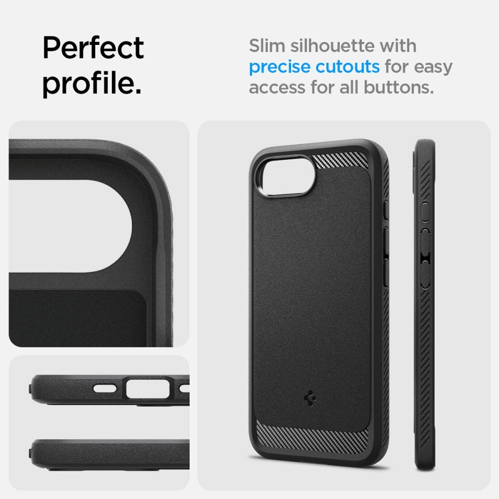 Etui Spigen Rugged Armor MagSafe na iPhone 16e / 17e- czarne – zdjęcie 2