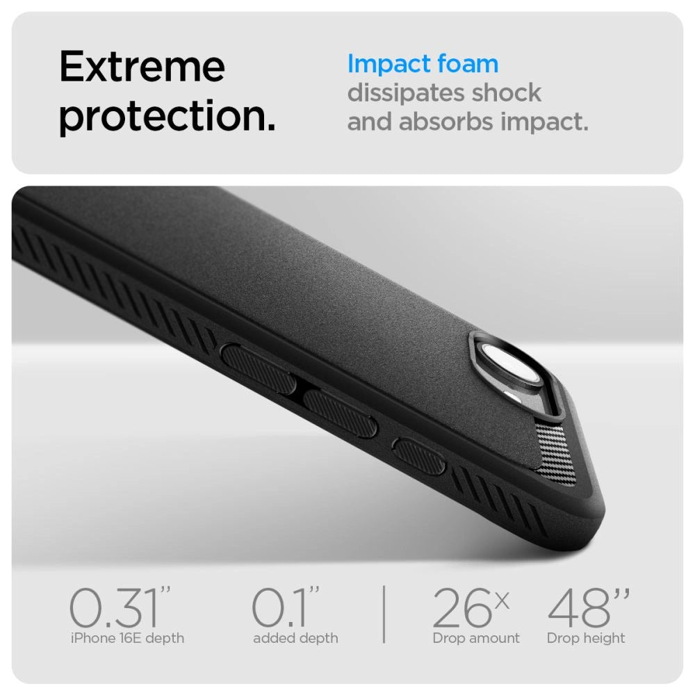Etui Spigen Rugged Armor MagSafe na iPhone 16e / 17e- czarne – zdjęcie 12