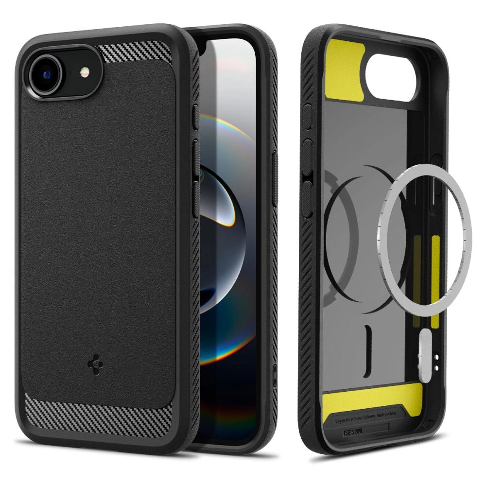 Etui Spigen Rugged Armor MagSafe na iPhone 16e / 17e- czarne – zdjęcie 3