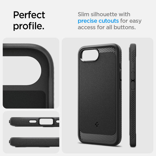 Etui Spigen Rugged Armor MagSafe na iPhone 16e / 17e- czarne