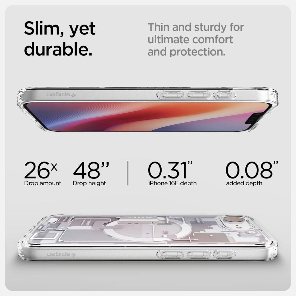 Etui Spigen Ultra Hybrid MagSafe na iPhone 16e / 17e Zero One - białe – zdjęcie 2