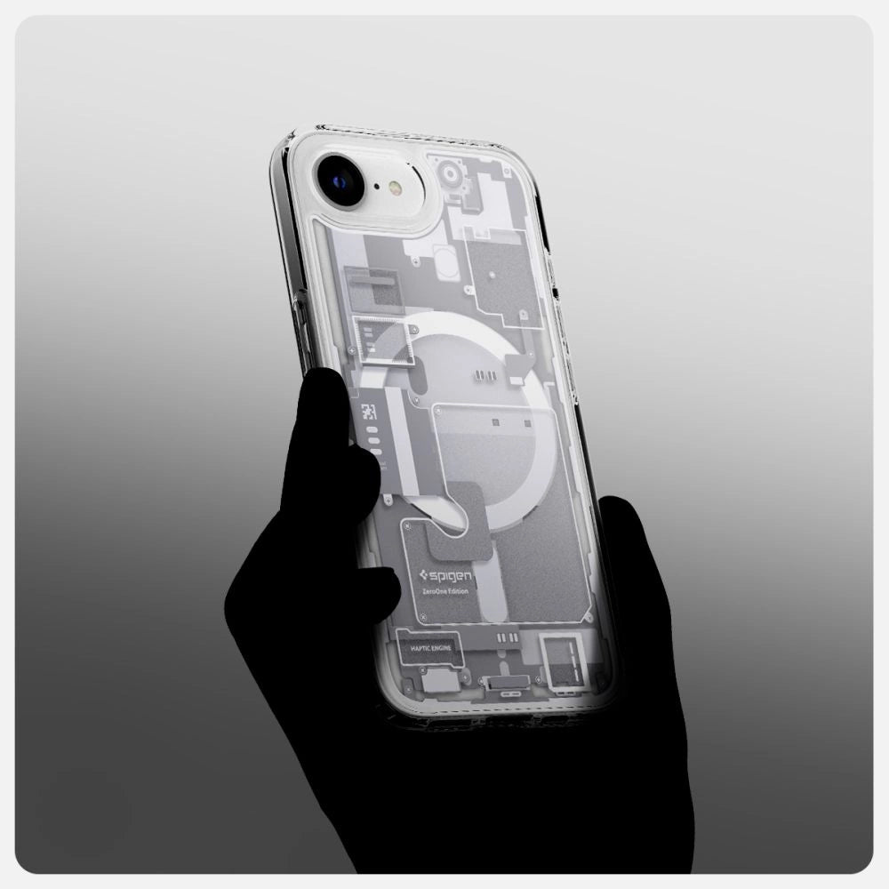 Etui Spigen Ultra Hybrid MagSafe na iPhone 16e / 17e Zero One - białe – zdjęcie 12