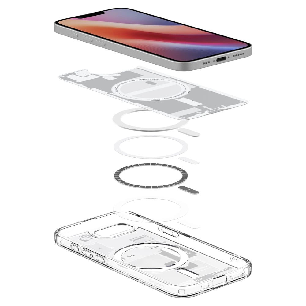 Etui Spigen Ultra Hybrid MagSafe na iPhone 16e / 17e Zero One - białe – zdjęcie 10