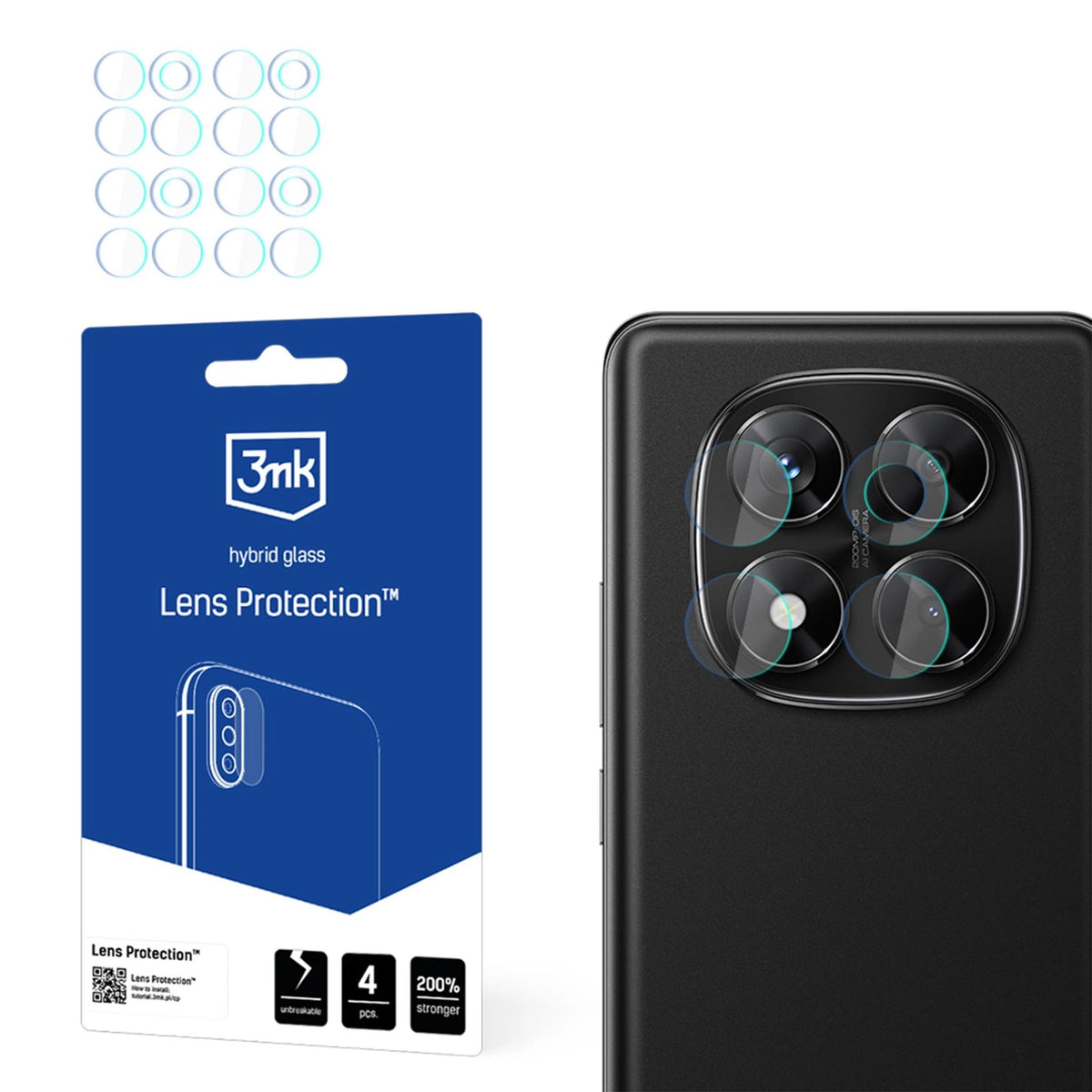 Szkło hybrydowe do obiektywu aparatu 3mk na Xiaomi Redmi Note 14 Pro 4G
