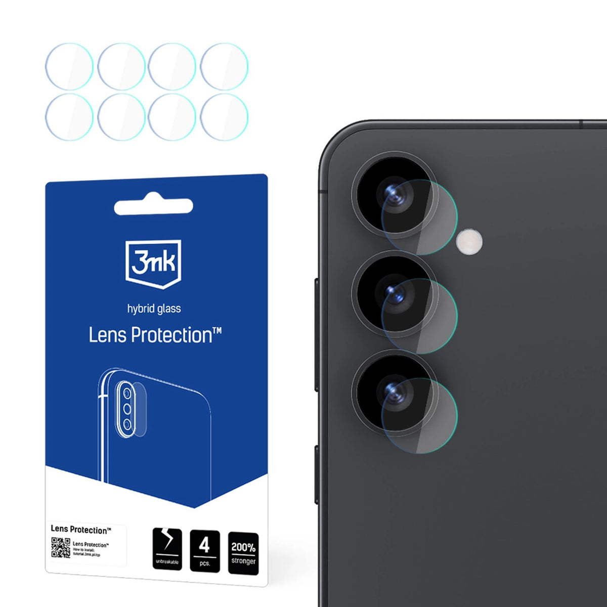 Szkło hybrydowe do obiektywu aparatu 3mk Lens Protection na Samsung Galaxy S25