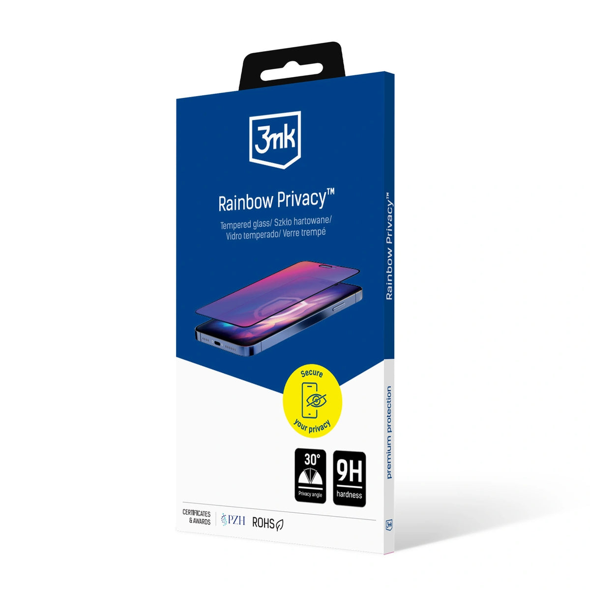 Prywatyzujące szkło hartowane 3mk Rainbow Privacy na Apple iPhone 16e – zdjęcie 2
